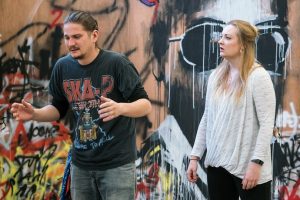 Rehearsals for Oreste, with Gyula Nagy as Filotete and Jennifer Davis as Ifigenia. Photo: Roger Way