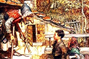 Picture of Arthur Rackham's illustration from Hansel and Gretel