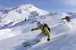Picture of ski slope and skiing