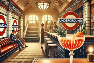 Picture of a cocktail bar in an 1940s London underground station