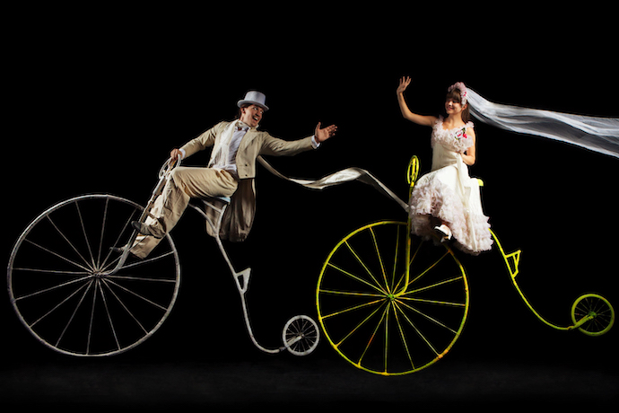 Picture of The Flying Velocipede, a Black Light Theatre Srnec performance from 2014