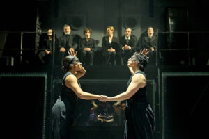 Picture of Romaya Weaver and James Cooney and the cast of  Hamlet Hail to the Thief