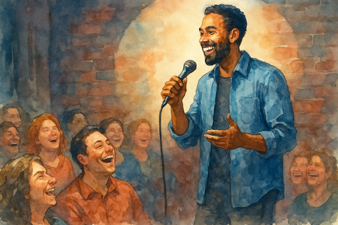 Picture of a stand up comedian