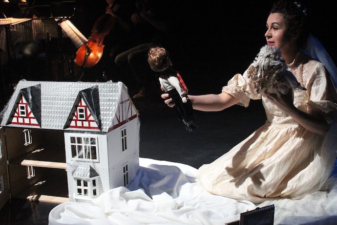 Soprano Marie Vassiliou with doll's house